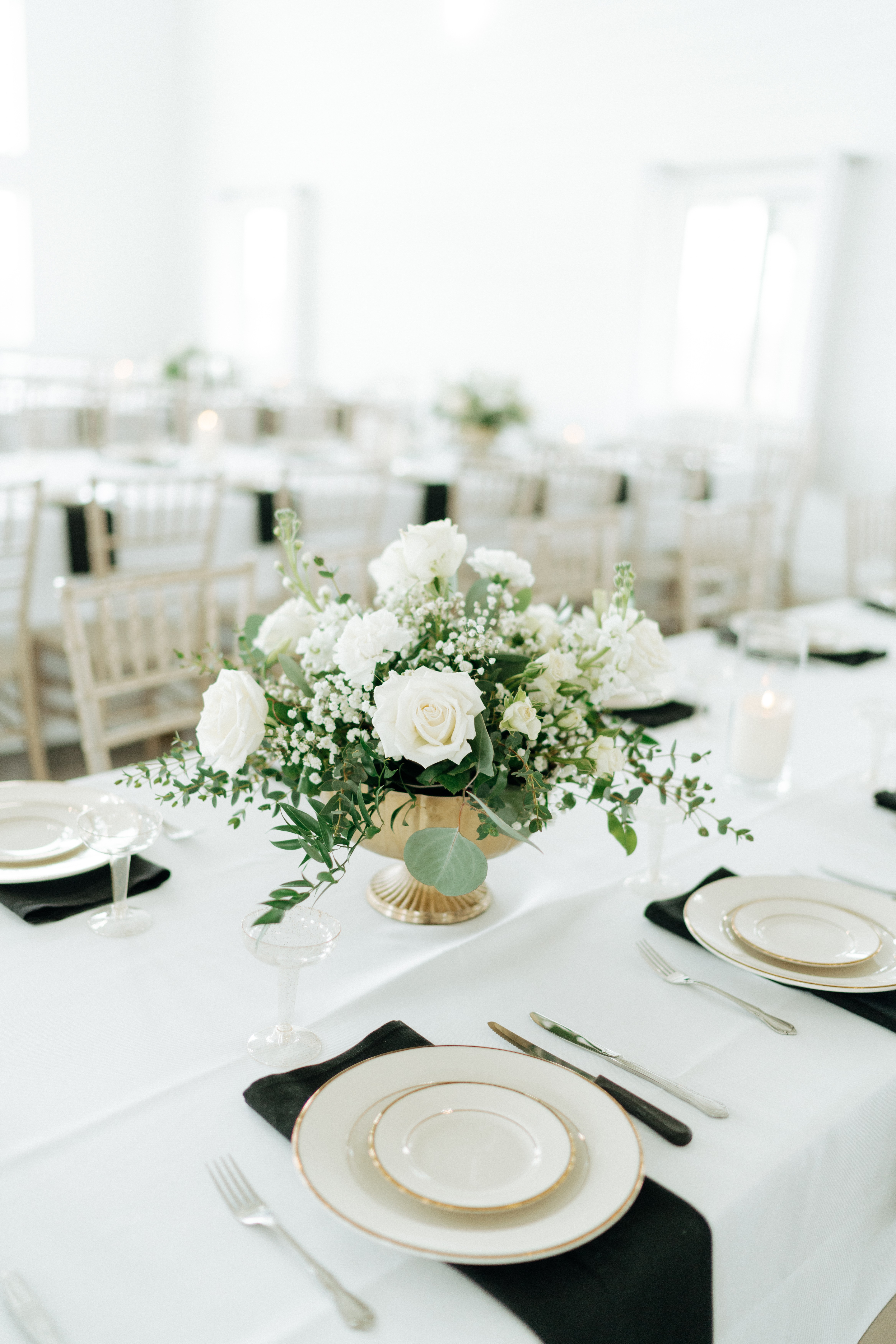 White floral wedding centerpiece