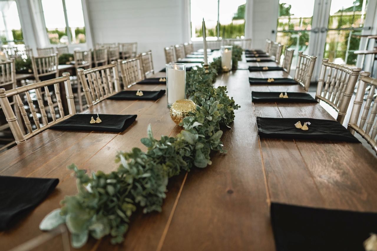 Wedding tablescape with greenery
